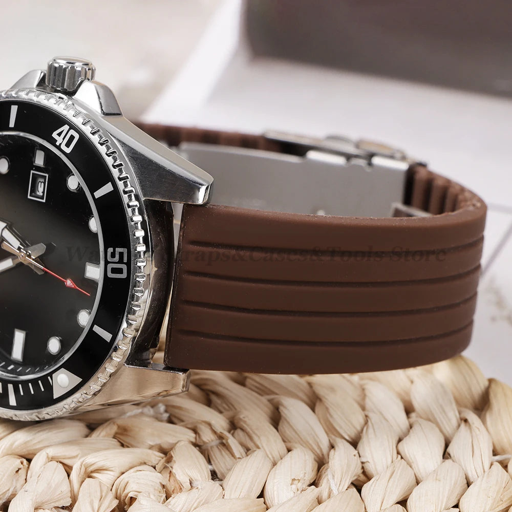 18mm 20mm 22mm 24mm Quick Release Silicone Watchband for Huawei Watch GT4/GT3 46mm for Seiko for Omega for Fossil Rubber Straps