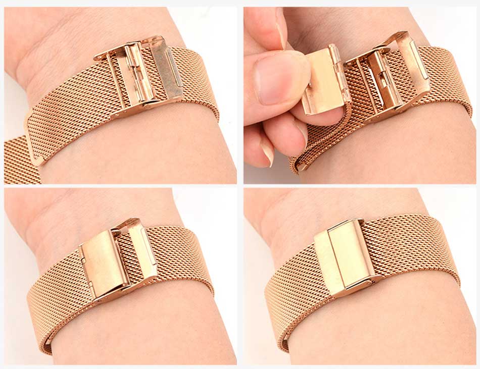 Universal Milanese Stainless Steel Watch Strap (12–24mm)