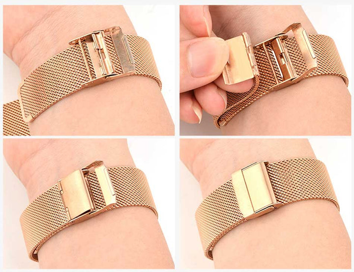 Universal Milanese Stainless Steel Watch Strap (12–24mm)