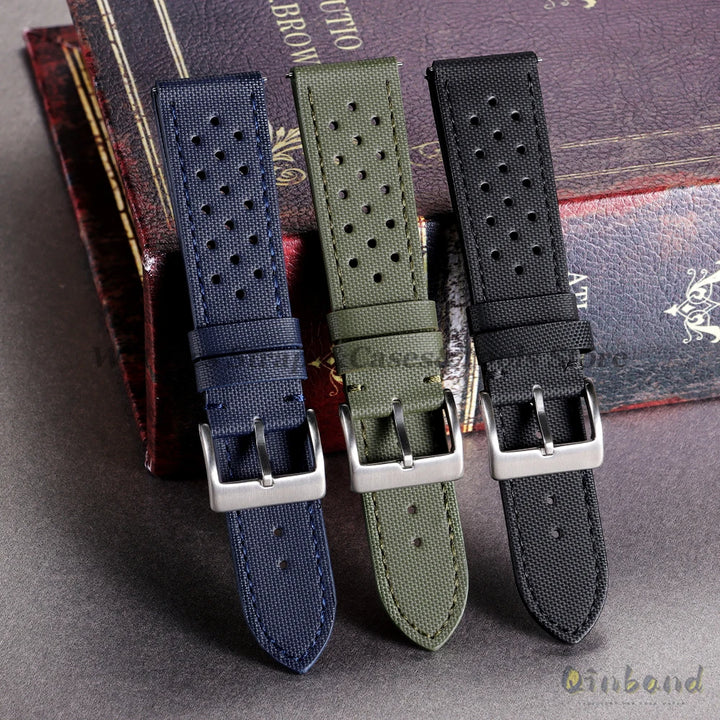 Nylon Sailcloth Watch Strap 18 20mm 22mm Band Waterproof Fabric Premium Watchband Quick Release Wristband Belt Watch Accessories