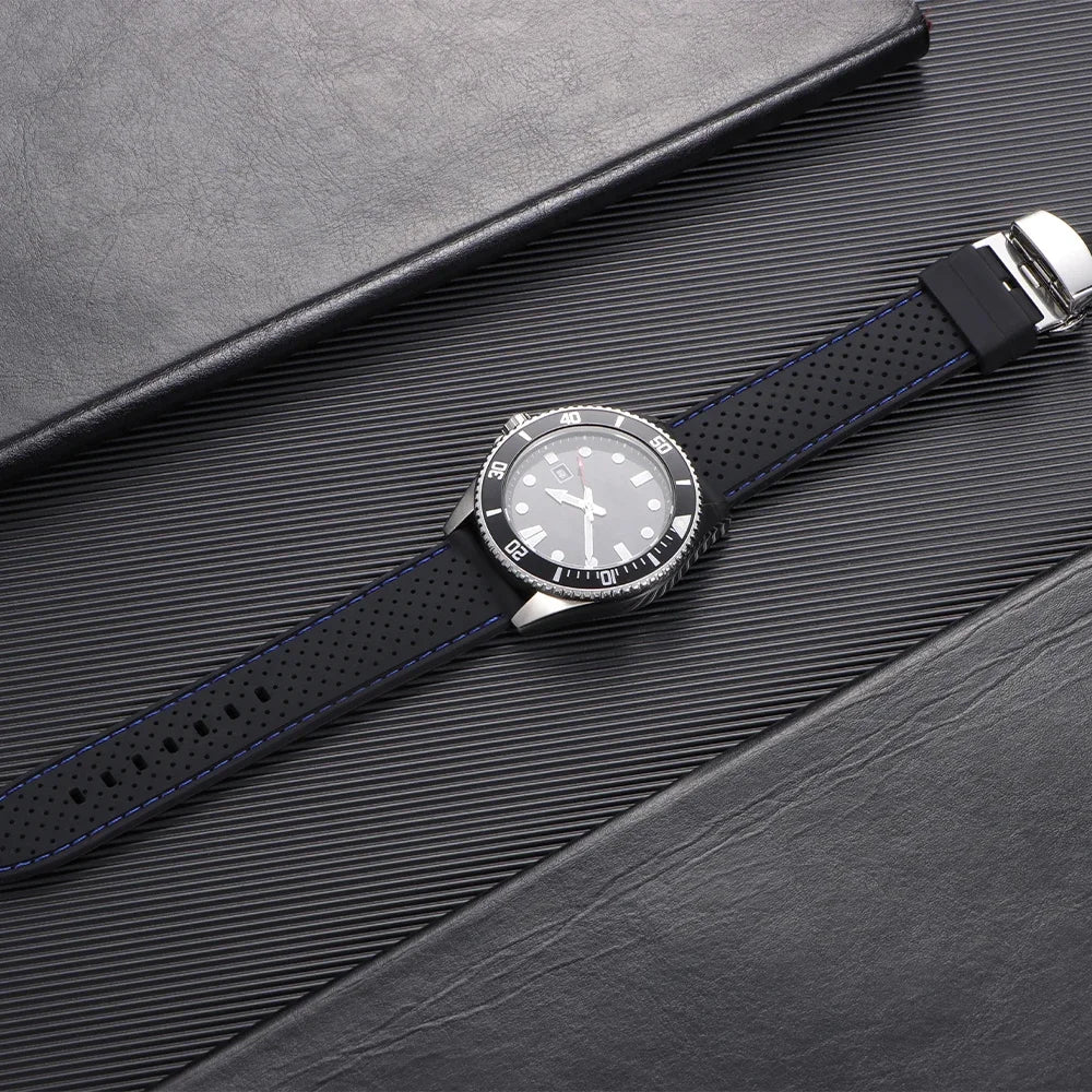 Premium Silicone Watch Strap – 20/22mm, Waterproof & Breathable, Butterfly