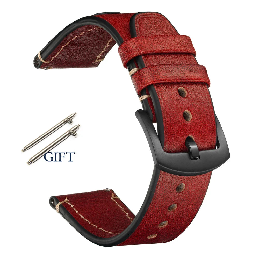 Retro Genuine Leather Watch Strap – 18-22mm for Seiko SNXS79 & Rolex Oyster