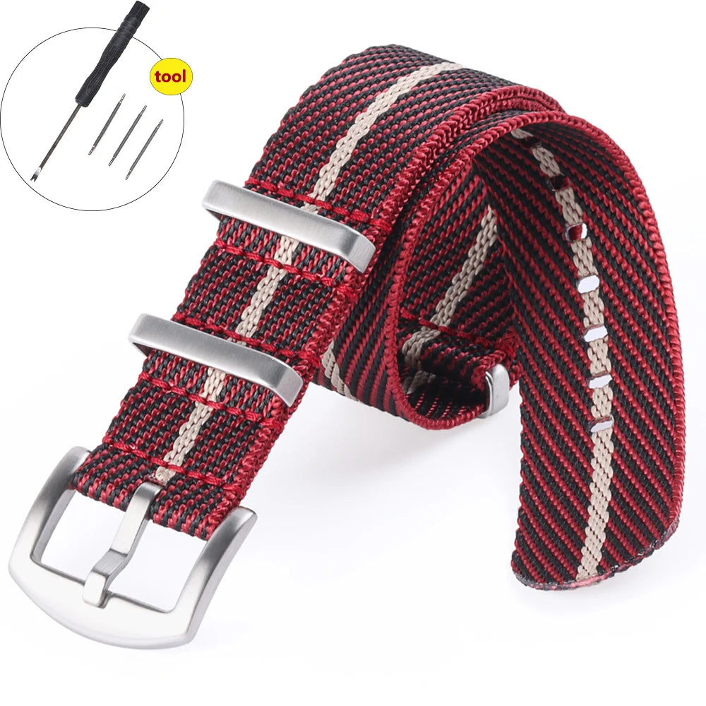 High‑Density Nylon Watch Strap – 20/22mm, Military Style