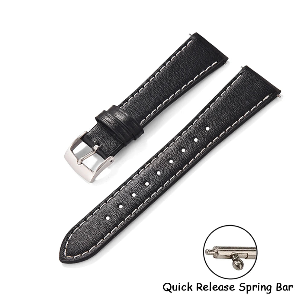 Leather Watch Strap – Quick Release, 20/22mm, Universal for Omega, Seiko & Cartier