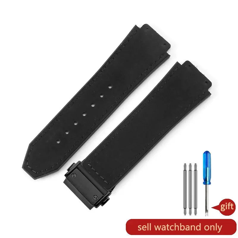 Hublot Yubo Leather & Silicone Hybrid Watch Strap 26×19mm