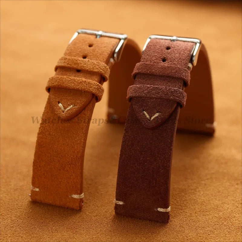 Soft Suede & Calfskin Quick Release Watch Strap for Huawei GT3/GT4 – 14-22mm