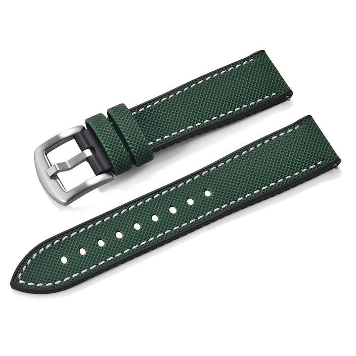 For Longine Seiko Water Ghost Hamilton Series Nylon FKM Rubber Bottom Watch Strap 18-20-22-24mm Strap Soft Waterproof Wrist Band