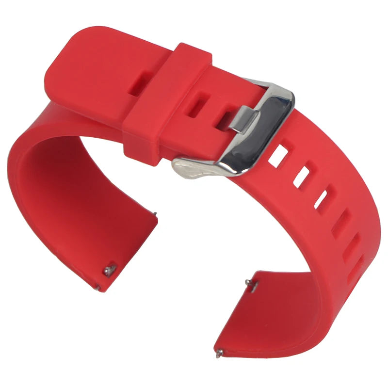 Universal Silicone Rubber Watch Strap – 20/22/24mm Soft Link Bracelet