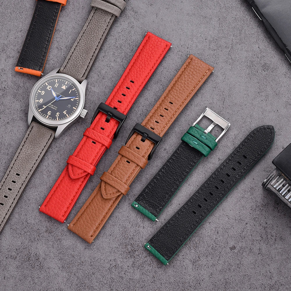 JUELONG Premium Grade Leather Watch Strap 20mm 22mm Quick Release Leather Watchbands For Wristband Watch Accessories