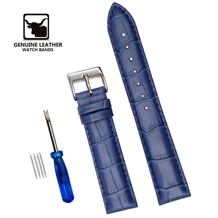 Premium Genuine Leather Watch Band 12–24mm (With Tool)