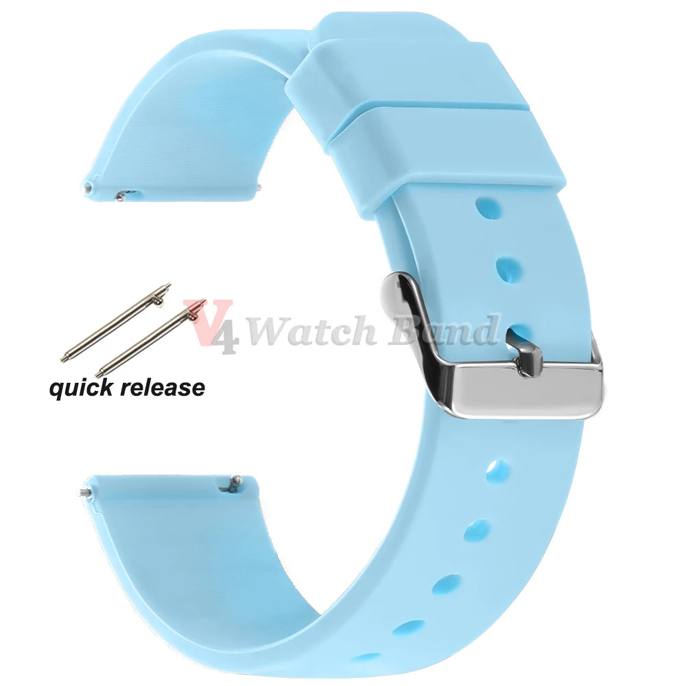 Silicone Watch Band Rubber Wrist Straps 18mm 20mm 22mm 24mm Watch Strap for Galaxy Replace Bands for Oris for Seiko for Citizen