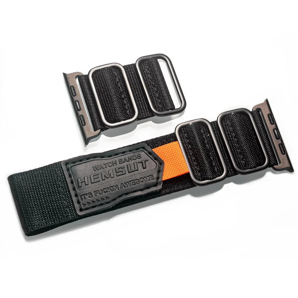 HEMSUT Straps For Apple Watch Series 9 8 7 SE Campaigns Nylon Watch bands Ultra 49 38 40 41 42 44 45MM Compatible With Iwatch SE