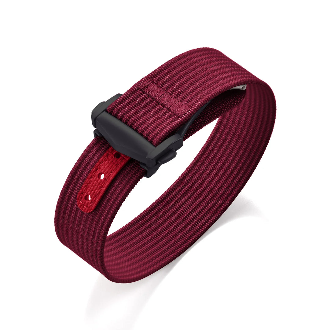 Ribbed Nylon & FKM Rubber Watch Strap – 18–22mm Folding Buckle for Omega, Tudor & Seiko