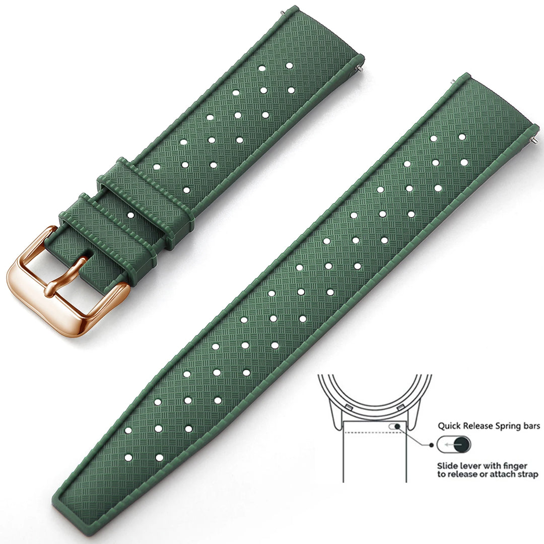 Tropical Silicone Watch Band 18–22mm (Quick Release)