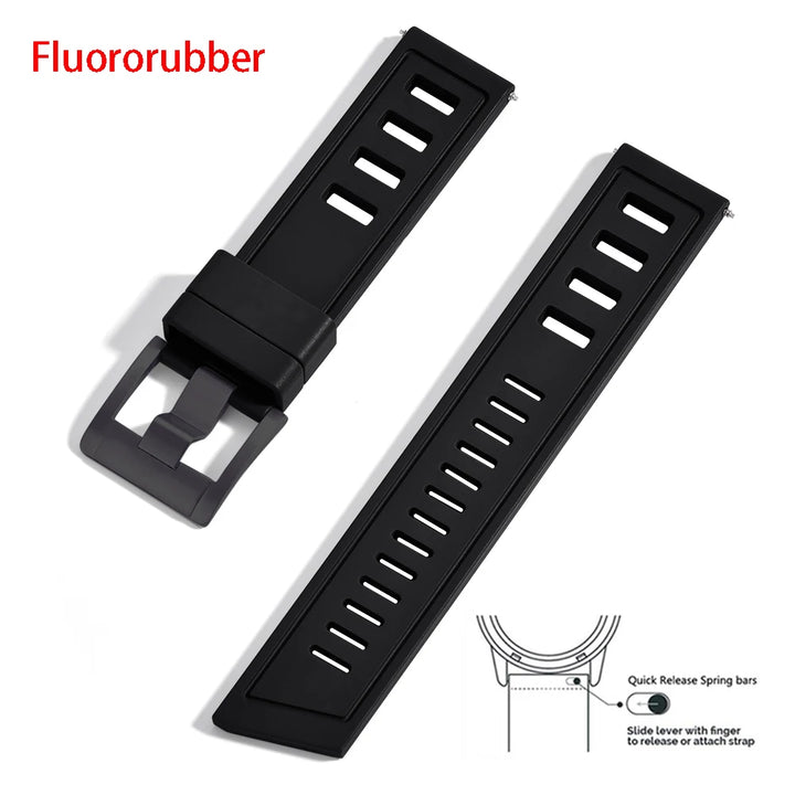 New Design SOFO Fluororubber FKM Watch Strap 20mm 22mm Waterproof Quick Release Watchbands For Each Brand Diving Watches