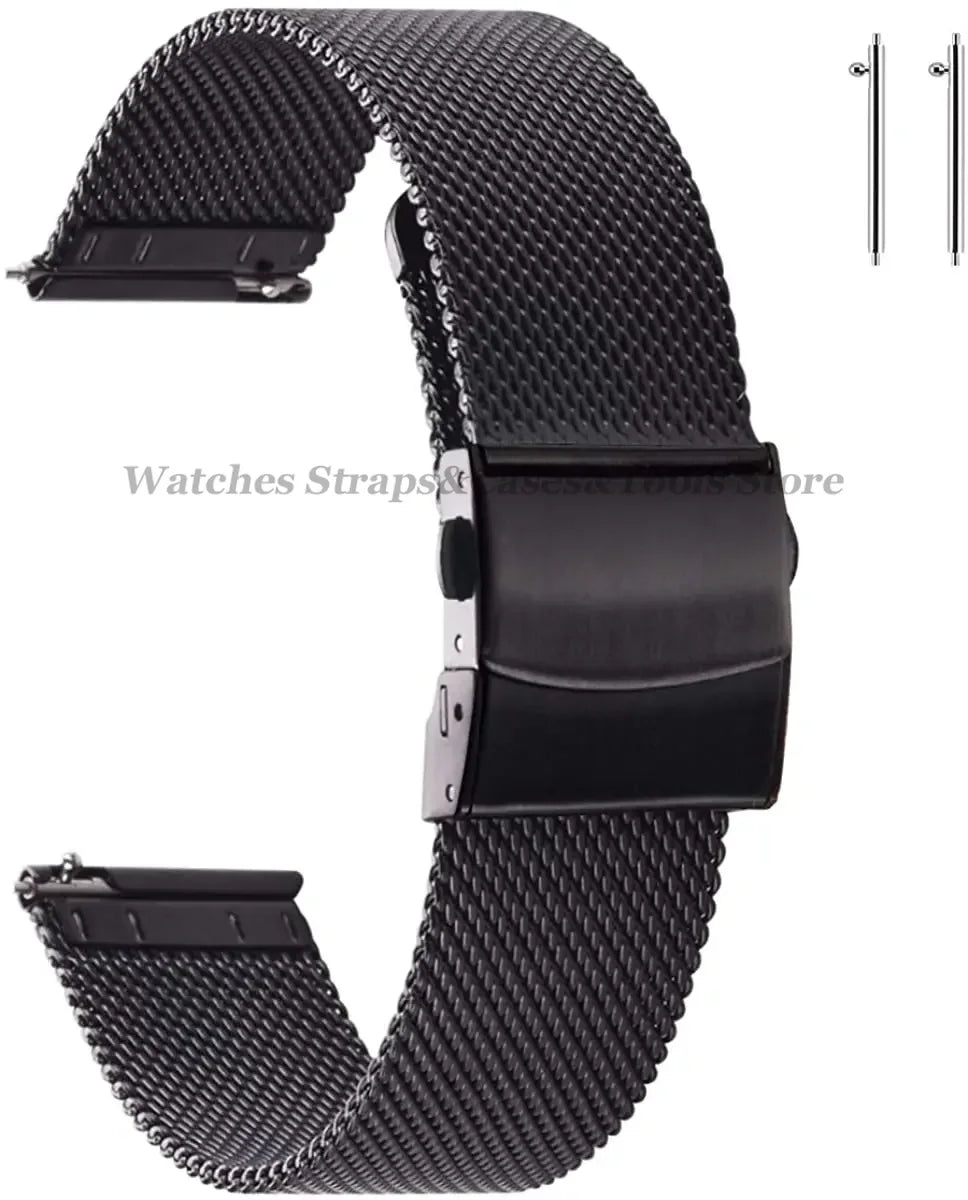 Stainless Steel Milanese Mesh Watch Strap – 12–24mm