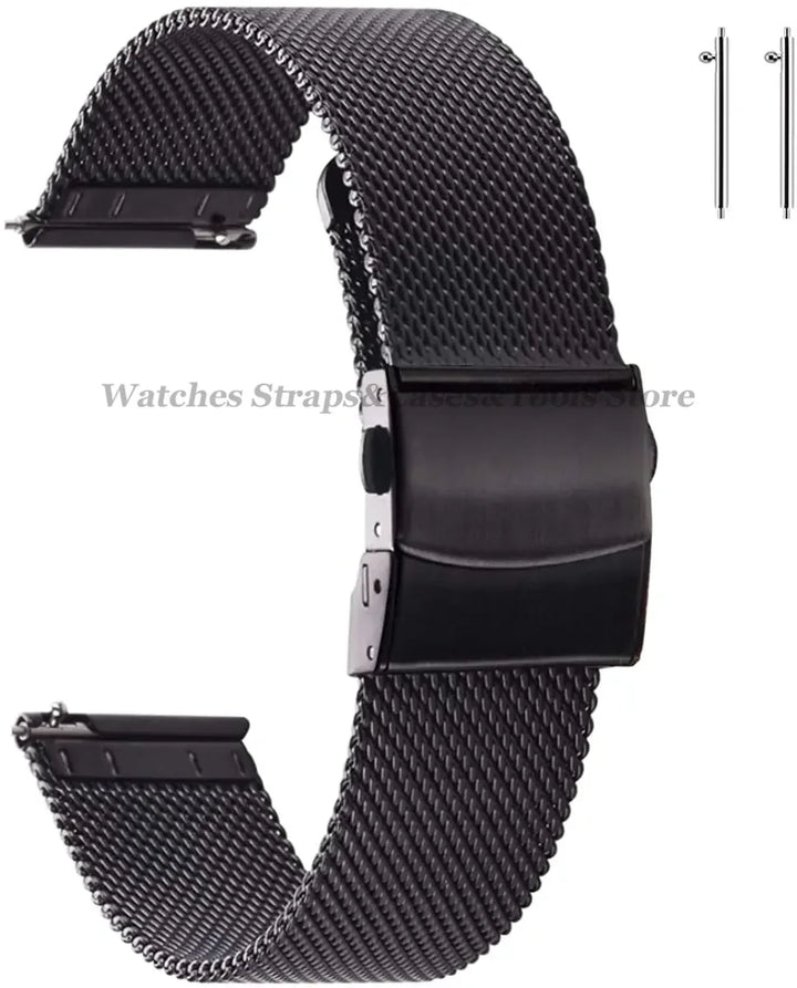 Stainless Steel Milanese Mesh Watch Strap – 12–24mm