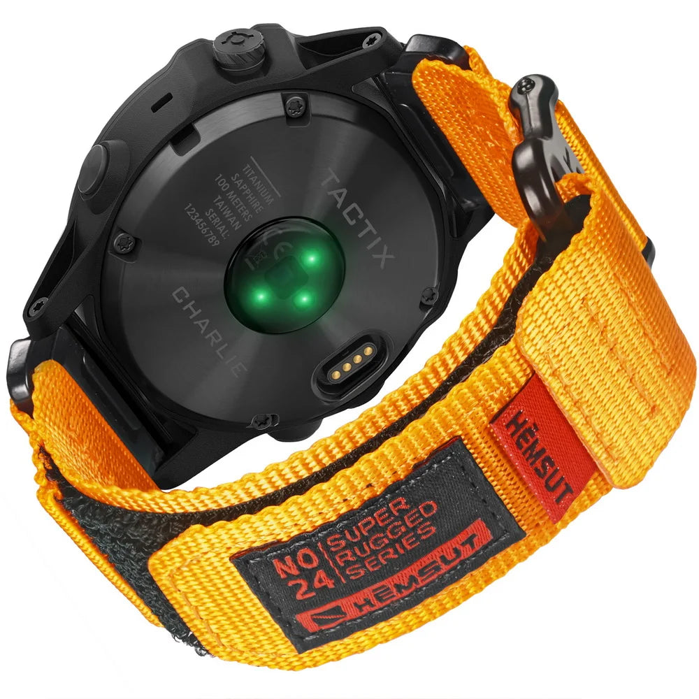 HEMSUT Nylon Quickfit Watch Band 20-26mm for Garmin Fenix, EPIX, MK3,