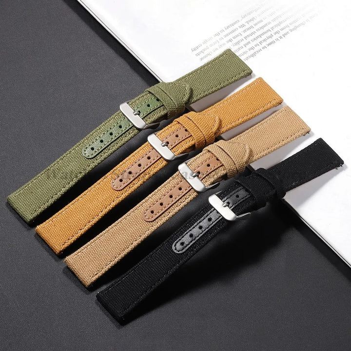 Canvas Band Leather Watchband 20mm for Army Military Quick Release Universal Replacement for Omega Sport Nylon Men Watch Straps