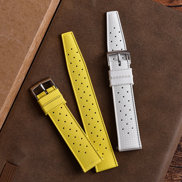 JUELONG PFAS-Approved Quick Release Tropical FKM Rubber Watch Strap 18-19-20-21-22-23-24mm Perfect Fit Flat End Universal Bands