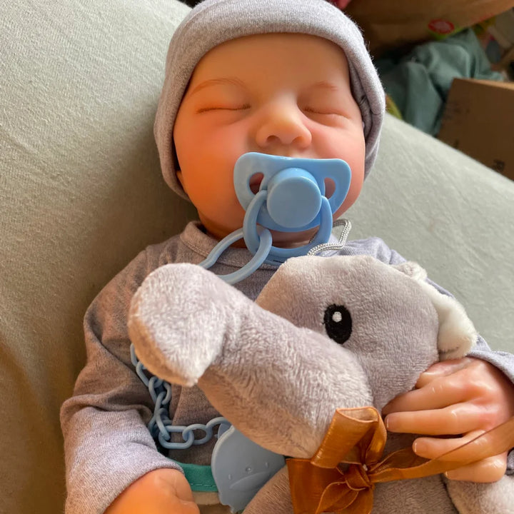 20″ Finished Levi Reborn Baby Doll – Lifelike Sleeping with 3D Painted Skin