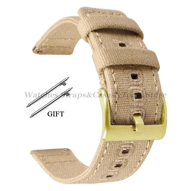 Braided Canvas Watch Strap 18–22mm