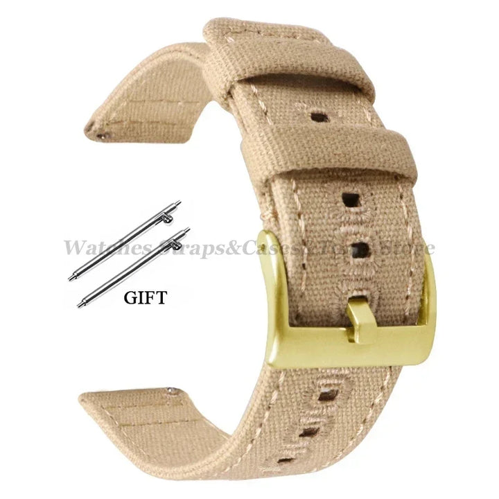 Braided Canvas Watch Strap 18–22mm