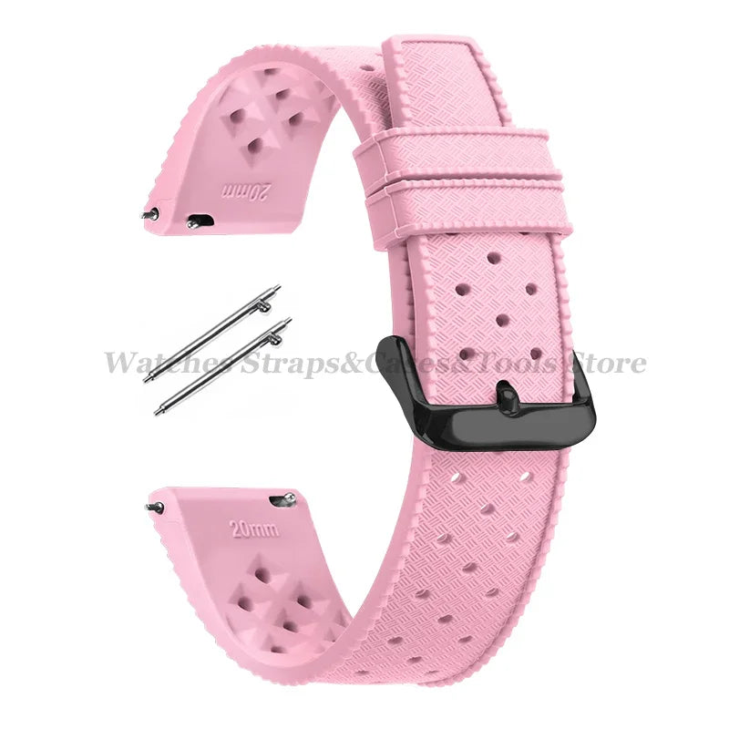 Tropic Silicone Watch Strap 18/20mm 22mm for Seiko for Fossil for Oris Wrist Band Quick Release Soft Rubber Bracelet Replacement