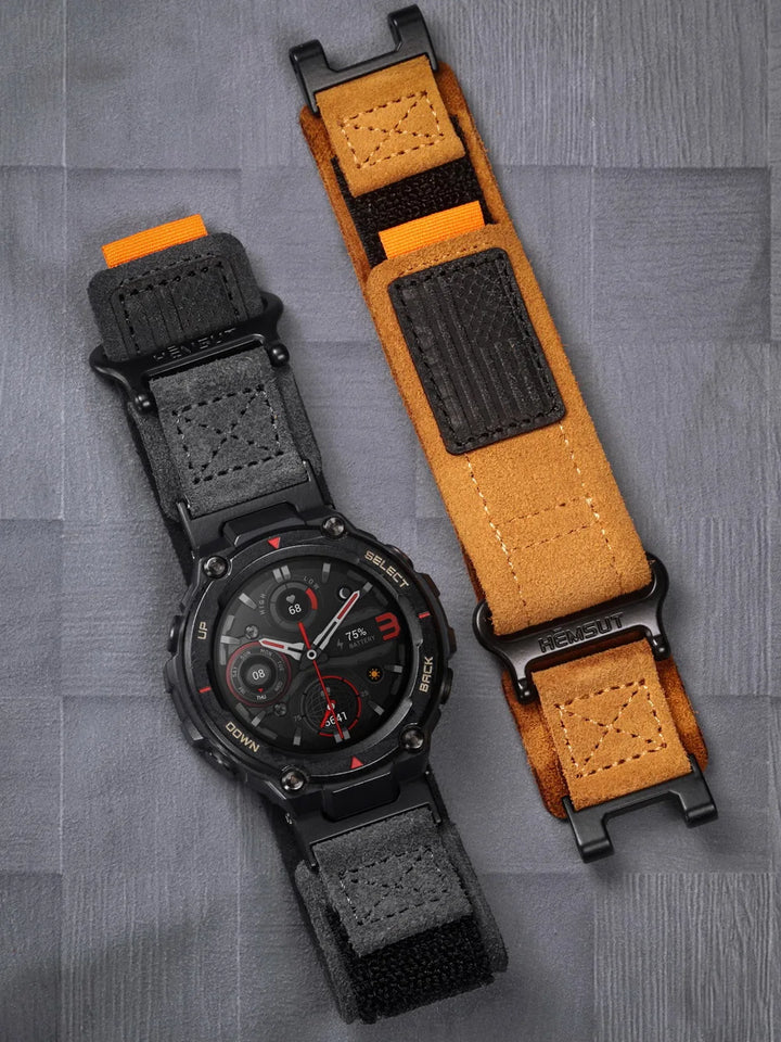 For Amazfit T-Rex 3 2 1 Watch Band Genuine Leather Suede Soft Cowhide Wrist Straps