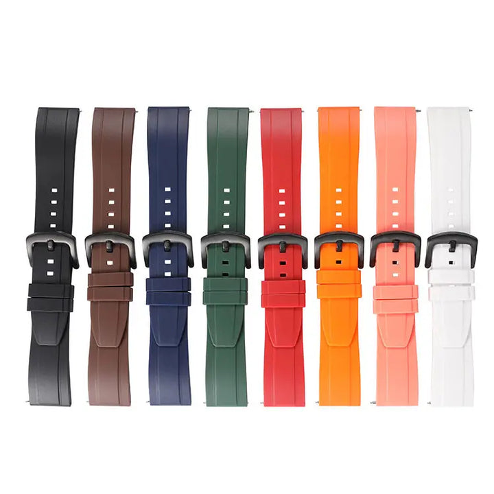 Silicone Rubber Watch Band 20–26mm (Quick Release, Waterproof)