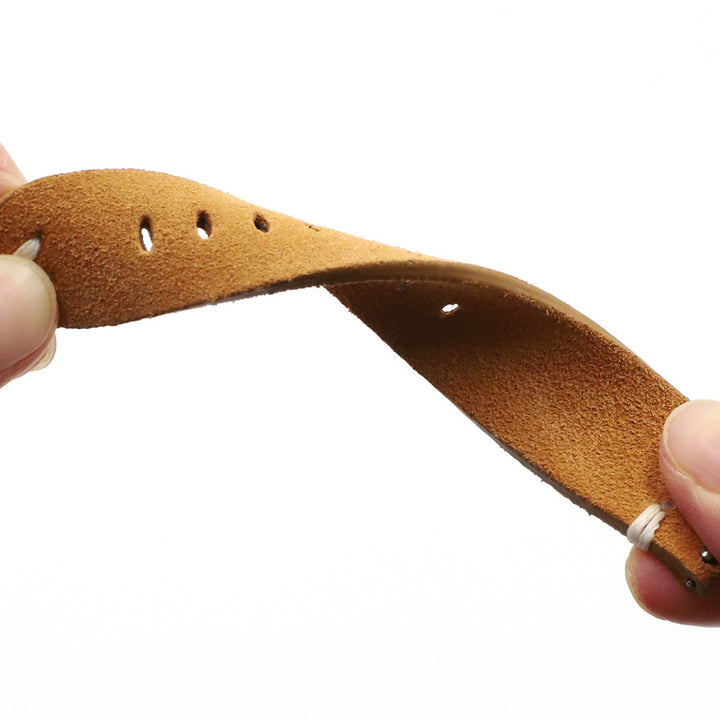 Vintage Suede Leather Watch Strap (Handmade Stitching)