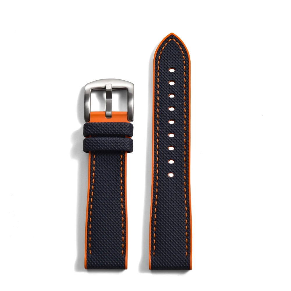 JUELONG Hybrid FKM Rubber Nylon Sailcloth Watch Strap 18mm 20mm 22mm 24mm Quick Release Watchbands For Each Brand Diving Watches