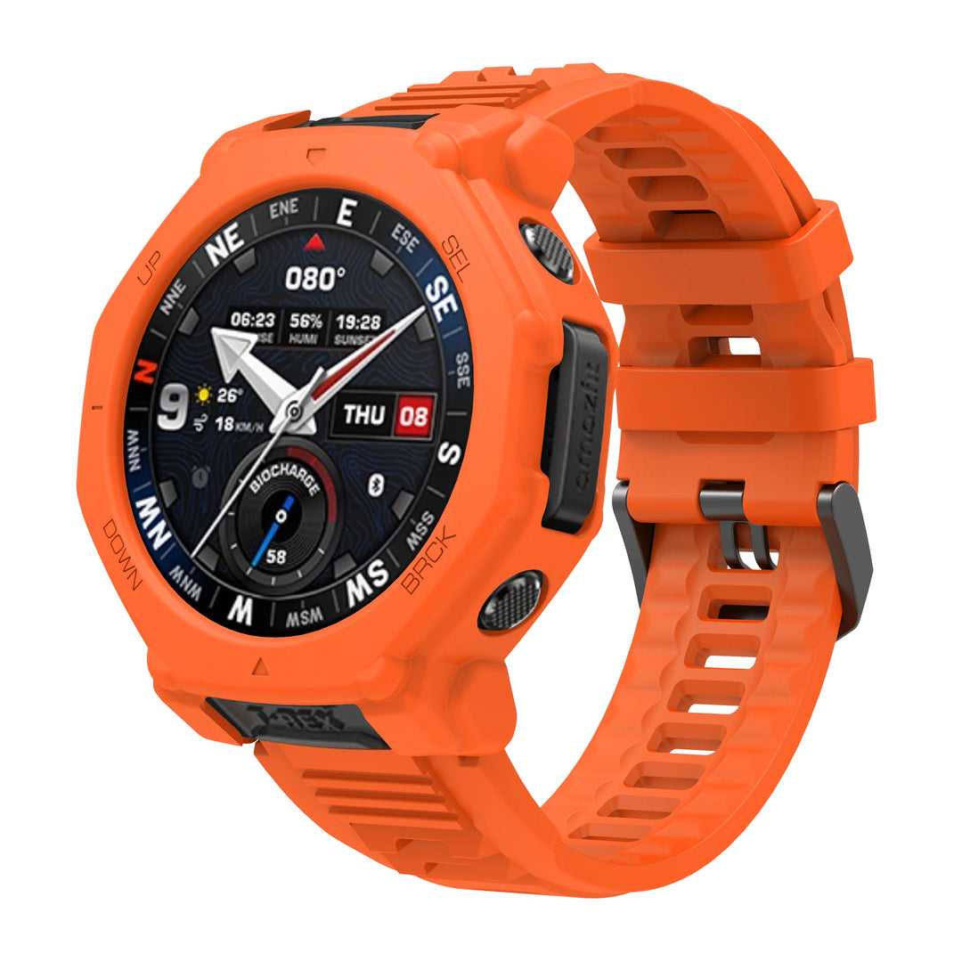 Silicone Strap & Protective Case for Amazfit T-Rex 3 Pro – 48mm Replacement Band