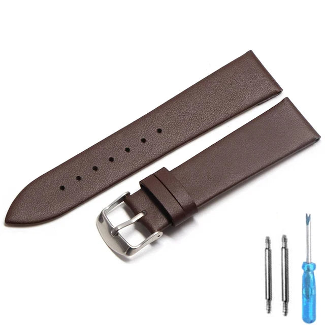 Cowhide Genuine Leather Watch Strap (18-22mm)