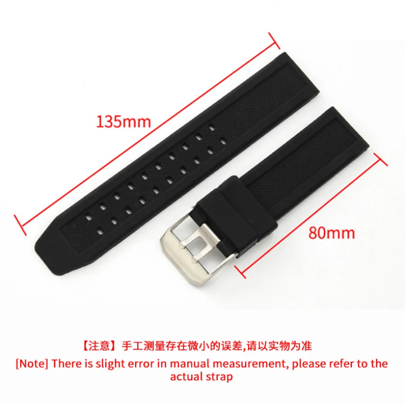Waterproof Silicone Watch Band 20–23mm for Luminox 3051.BO (Outdoor,