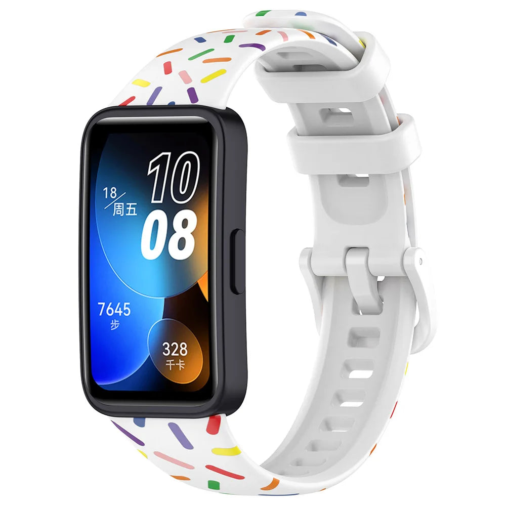 Printed Silicone Strap for Huawei Band 8-10