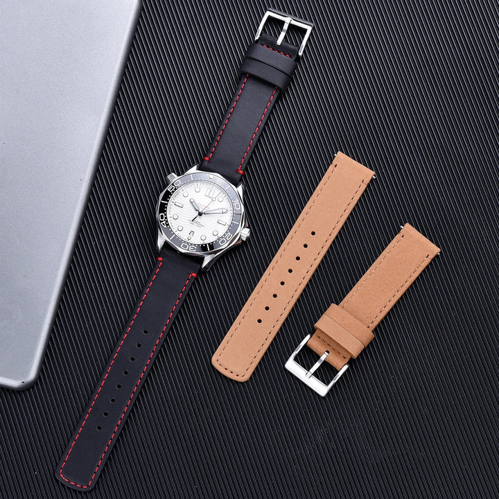 NATOBELT High Quality Leather Watch Strap 20mm 22mm Quick Release Leather Watch Band Strap Replacement Belt For Men Women