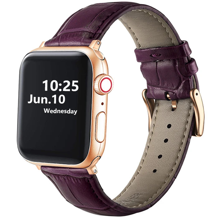 Leather Apple Watch Band (38/42mm, Series 3–6/SE Compatible)