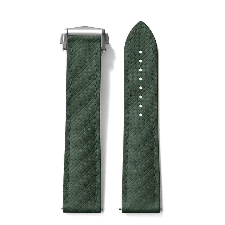 JUELONG Original Soft FKM Rubber Watch Strap 20mm 22mm Tropical Texture Perfect Fit Flat End Universal Quick Release Watch Strap