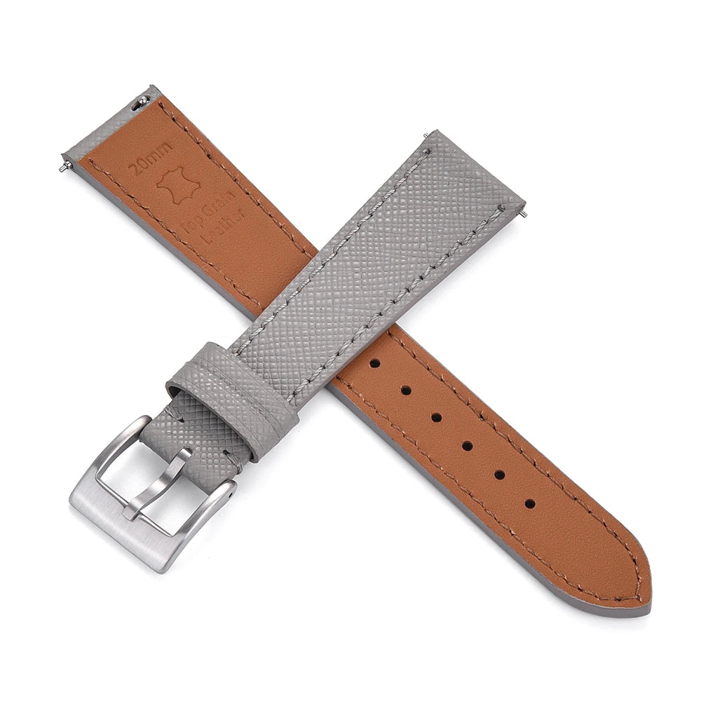 Premium Grade Quick Release Vintage Stitched Leather Watch Strap Saffiano Leather Watchbands 18mm 19mm 20mm 21mm 22mm 23mm 24mm