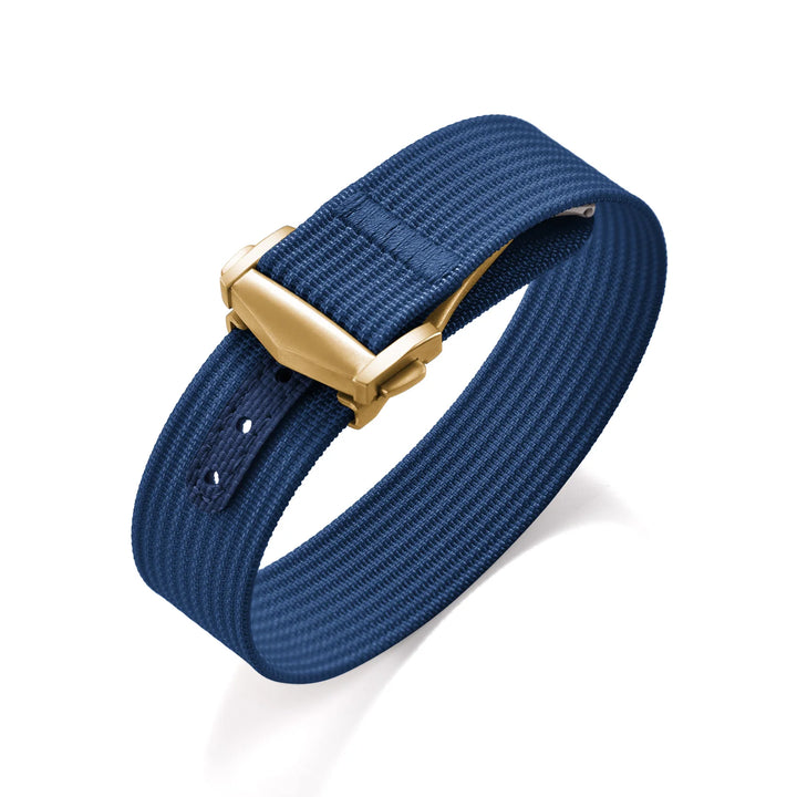 Ribbed Nylon & FKM Rubber Watch Strap – 18–22mm Folding Buckle for Omega, Tudor & Seiko