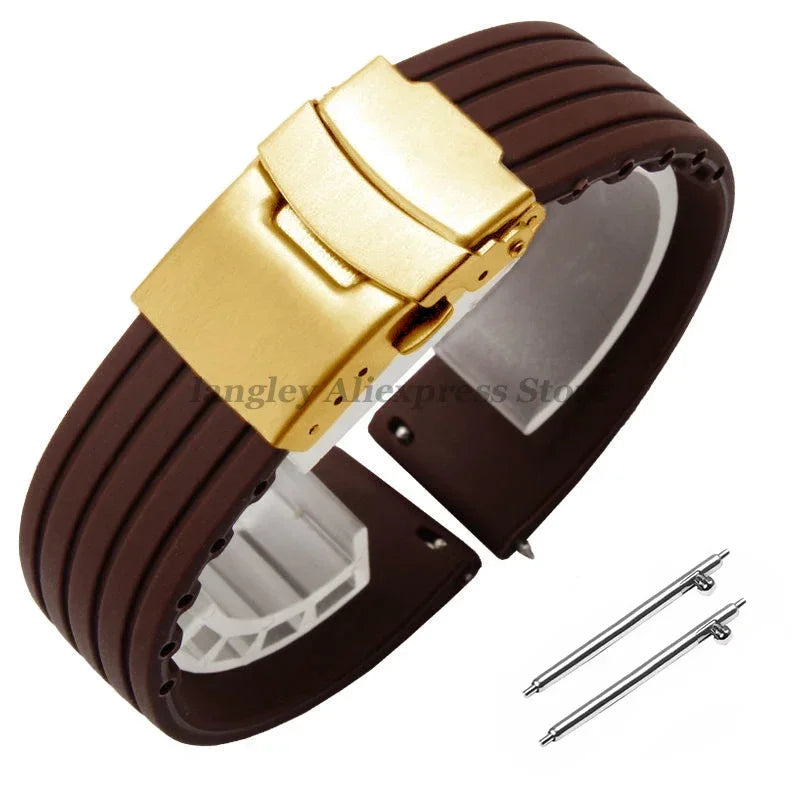 18mm 20mm 22mm 24mm Quick Release Silicone Watchband for Huawei Watch GT4/GT3 46mm for Seiko for Omega for Fossil Rubber Straps