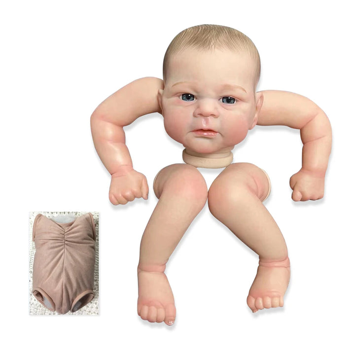 19″ Elijah Finished Reborn Baby Doll – Soft‑Touch Flexible Body with Painted Features & Eyes