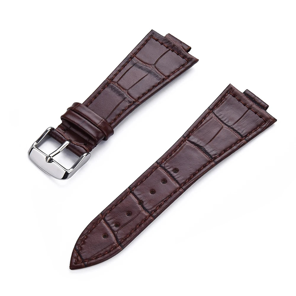 12mmCowhide Leather Strap For Tissot PRX Series Strap T137.407 T137.410 Super Player Bracelet Convex End Leather Band for Tissot