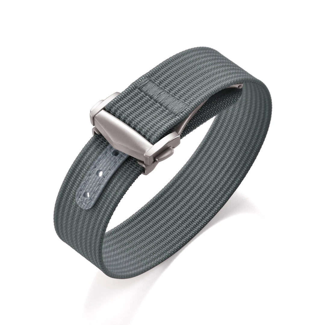 Ribbed Nylon & FKM Rubber Watch Strap – 18–22mm Folding Buckle for Omega, Tudor & Seiko