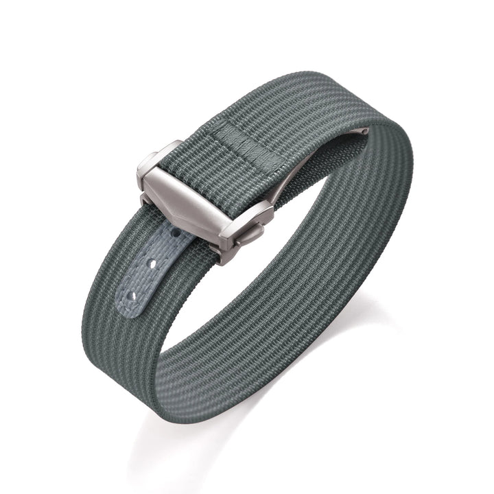 Ribbed Nylon & FKM Rubber Watch Strap – 18–22mm Folding Buckle for Omega, Tudor & Seiko