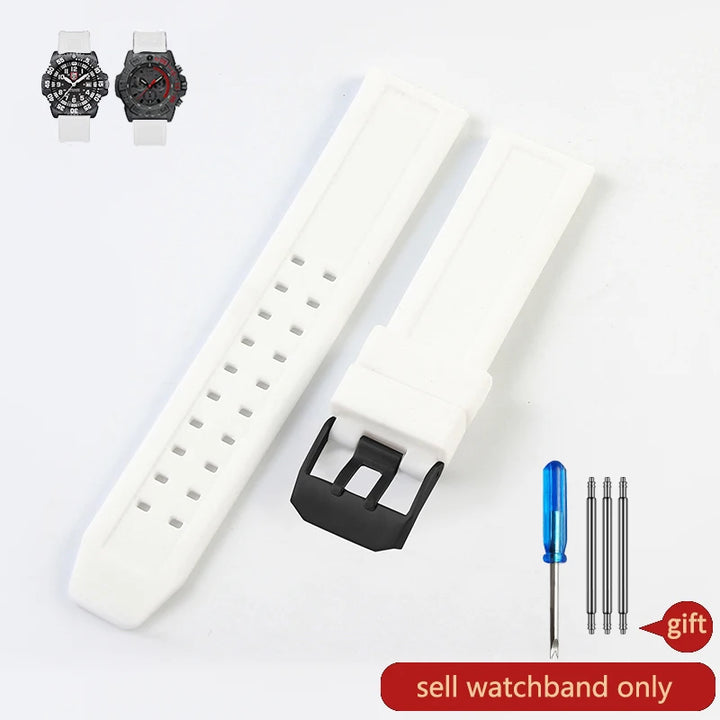 Waterproof Silicone Watch Band 20–23mm for Luminox 3051.BO (Outdoor,