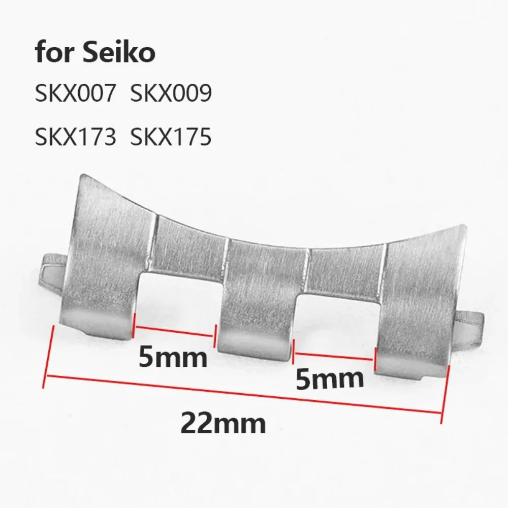 Curved Flat End Stainless Steel Link Adapter 18–22mm for Seiko SKX007/009
