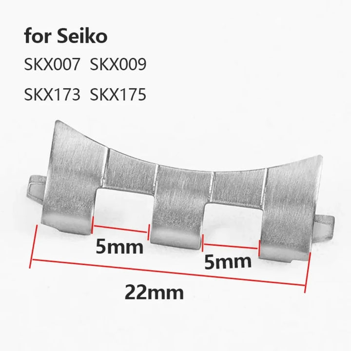Curved Flat End Stainless Steel Link Adapter 18–22mm for Seiko SKX007/009