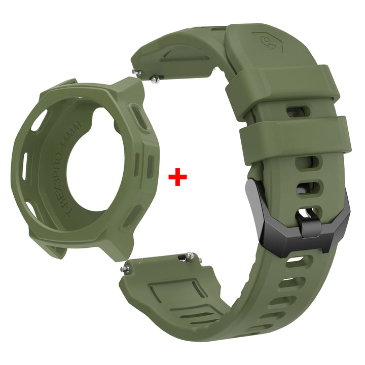 Silicone Strap with Protective Case for Amazfit T-Rex 3 Pro (44mm)